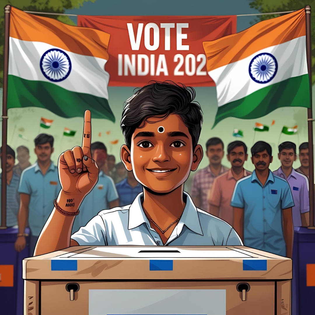 A person casting a vote in Indian election